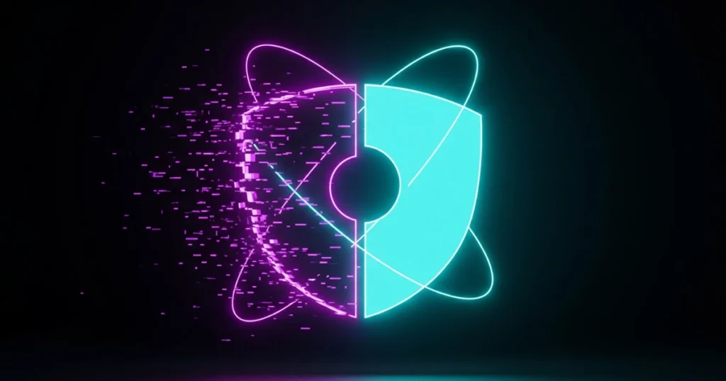 Escudo que simboliza la protección total de datos, como hace Aniwa.
