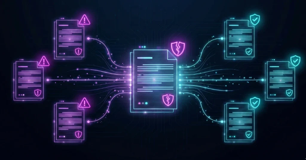 Póliza de seguro con diferentes puntos a revisar.