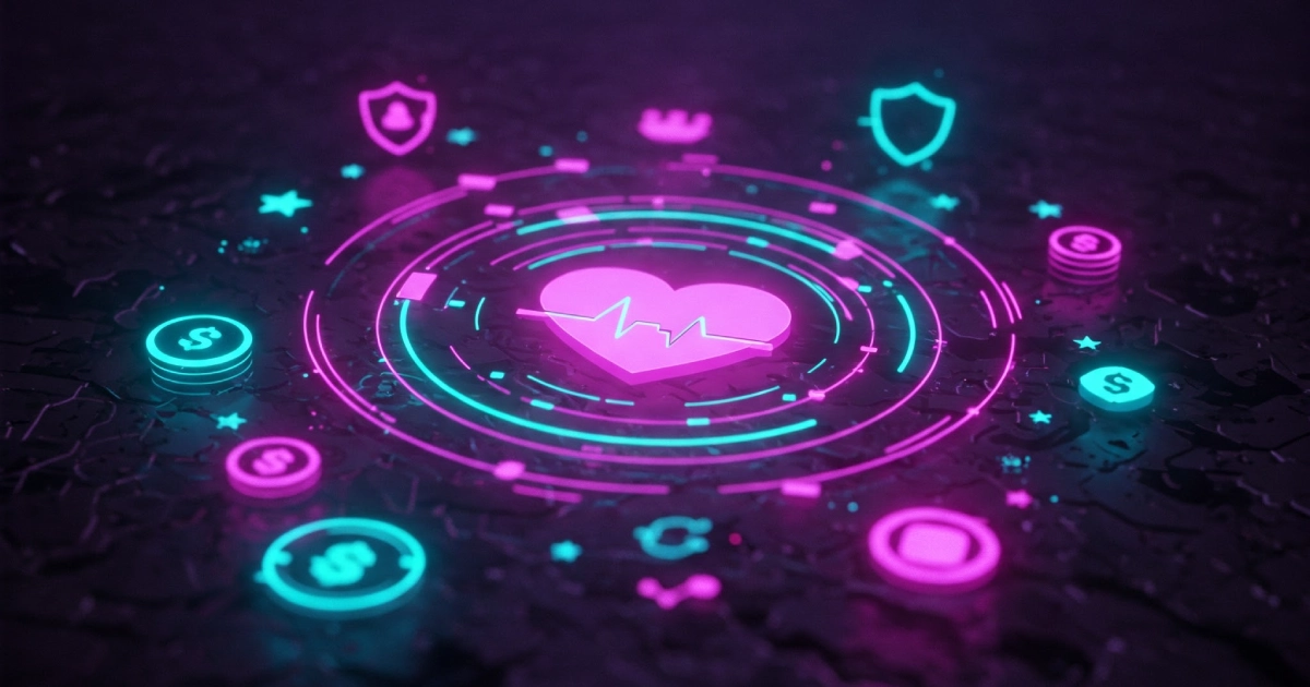 Imagen de un corazón rosa del que salen ondas representando las diferentes alternativas de seguros de salud.